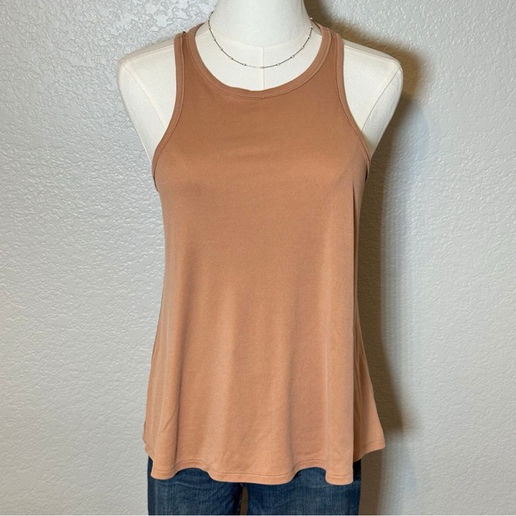 Double Zero Rust Orange Ribbed Swing Top - Picture 2 of 4